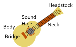 Acoustic guitar with labels 4717